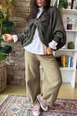 Big Softie Batwing Or Butterfly Knit Deep Khaki /6=